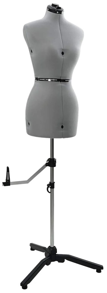 vidaXL Forma de Vestido Ajustável Feminina Cinzeto s Veludo