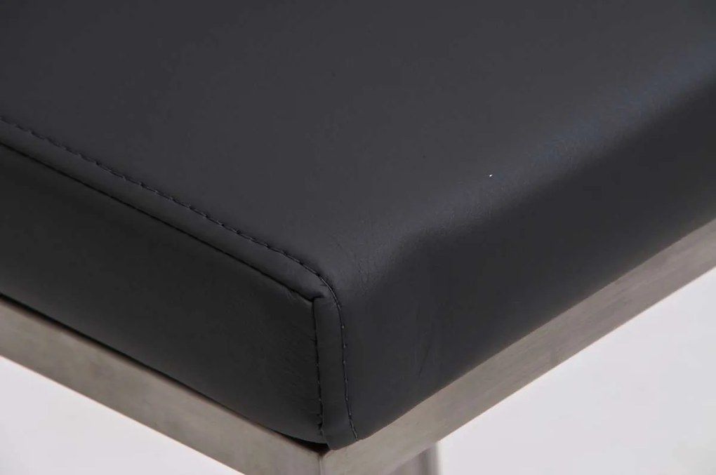 Banco de bar Panama em couro sintético 42 x 86-109 x 44 cm Cinzento