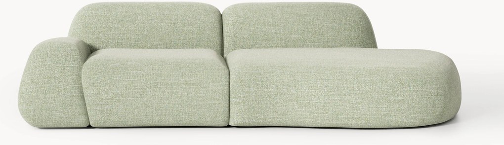 Módulo com chaise longue em bouclé Wolke (3 lugares)