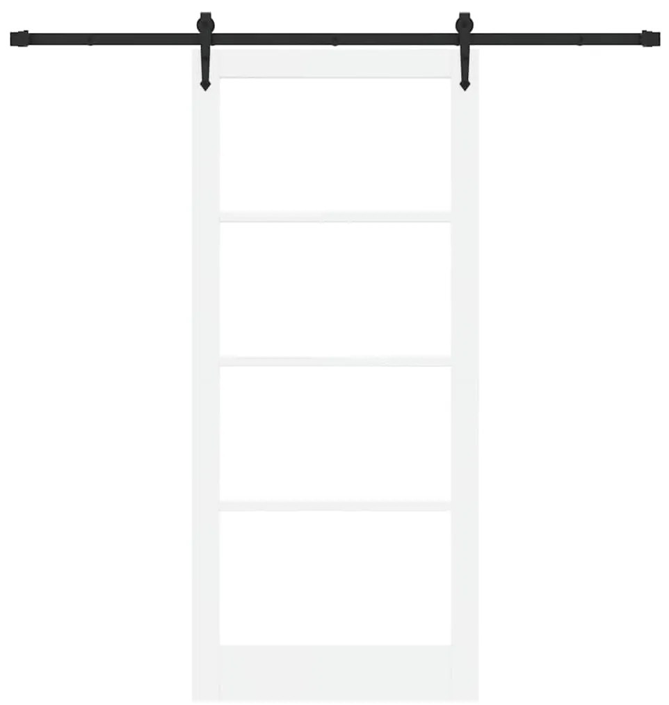 Porta Deslizante vidaXL com Conjunto de Ferragens "ORKDAL" Branca 93x2