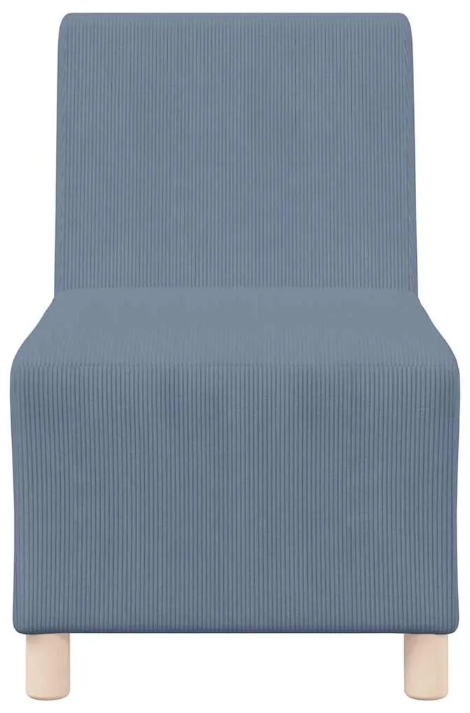 Poltrona tecido corduroy 55 cm azul