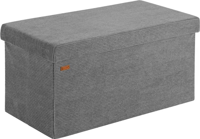 Banco dobrável em cordão macio com espaço de arrumação 76 x 38 x 38 cm Antracite