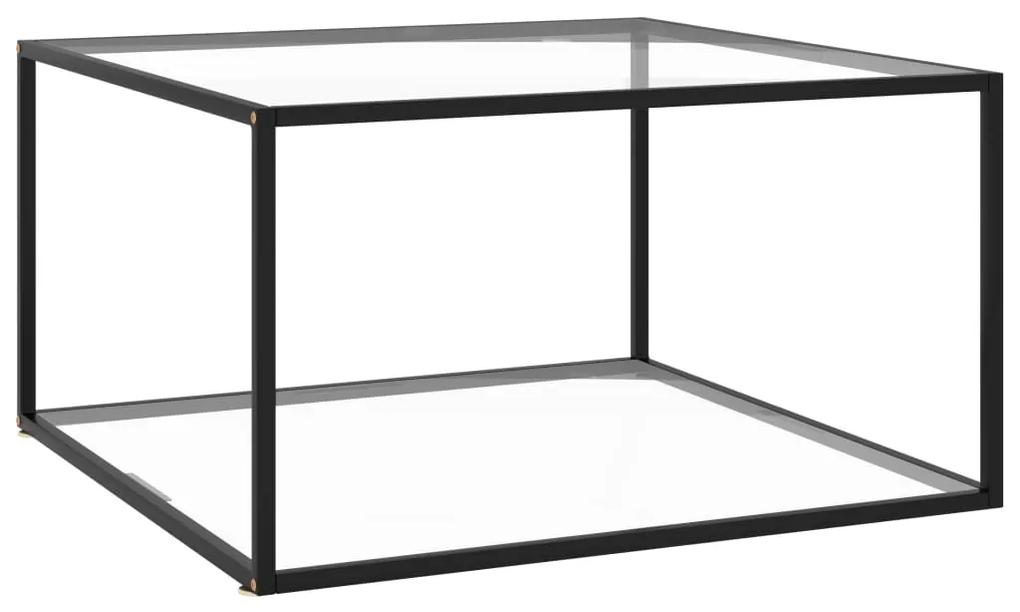 Mesa de centro 90x90x50 cm vidro temperado preto
