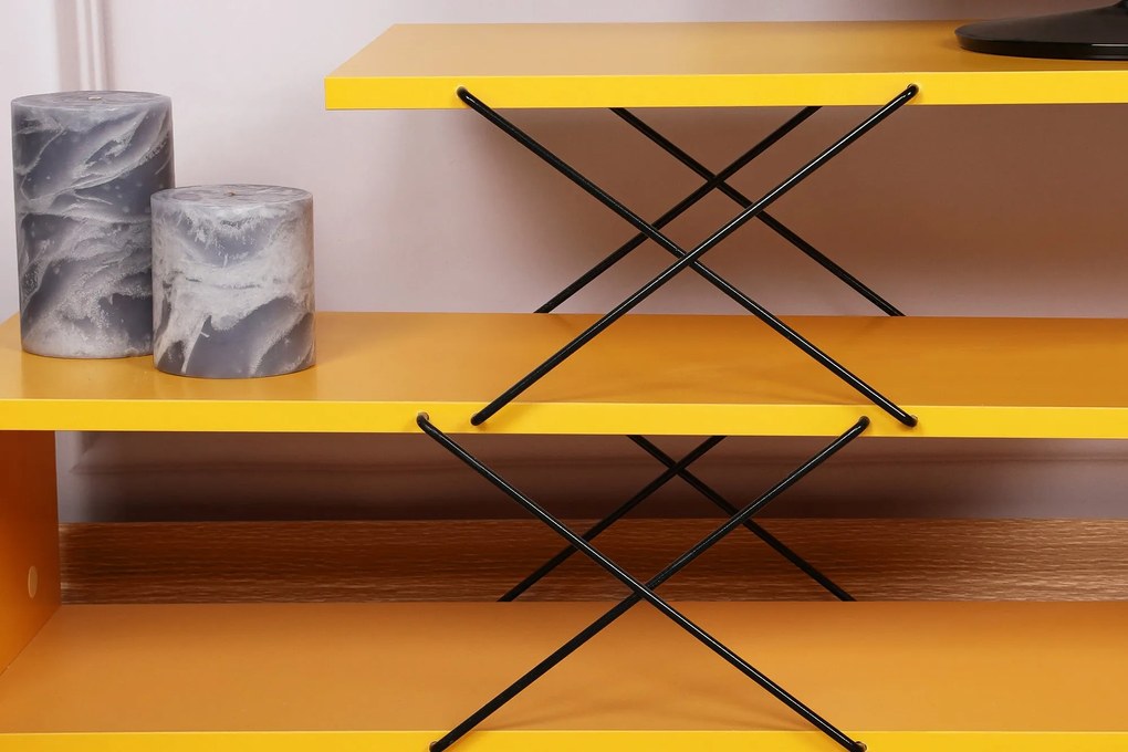 Móvel TV Zigzag – Amarelo – 120x40x30 cm