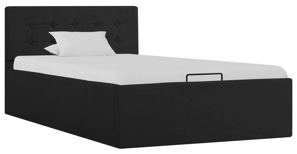 Cama hidráulica c/ arrumação 100x200cm tecido cinza-escuro