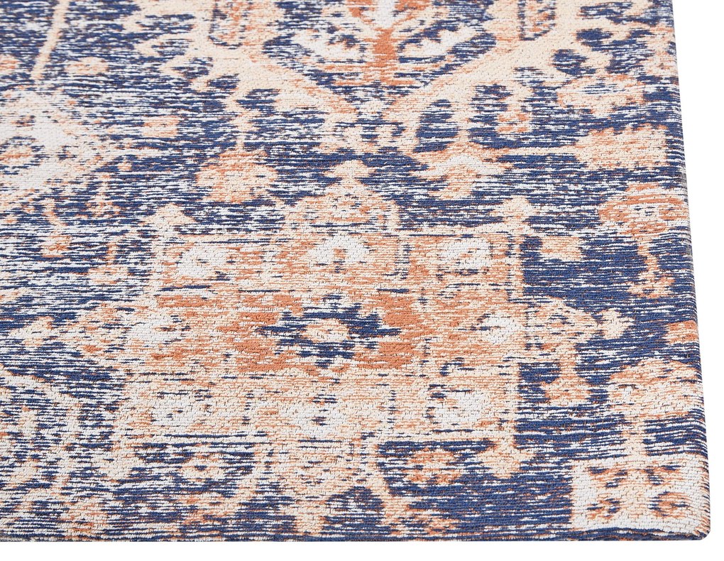 Tapete em algodão azul e vermelho 200 x 300 cm KURIN Beliani