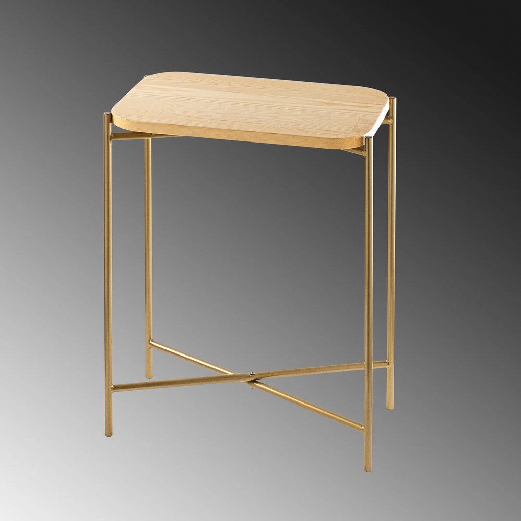 Mesa de Centro Shb-003-A – Dourado Natural – 40x56x26 cm | Tribo Home