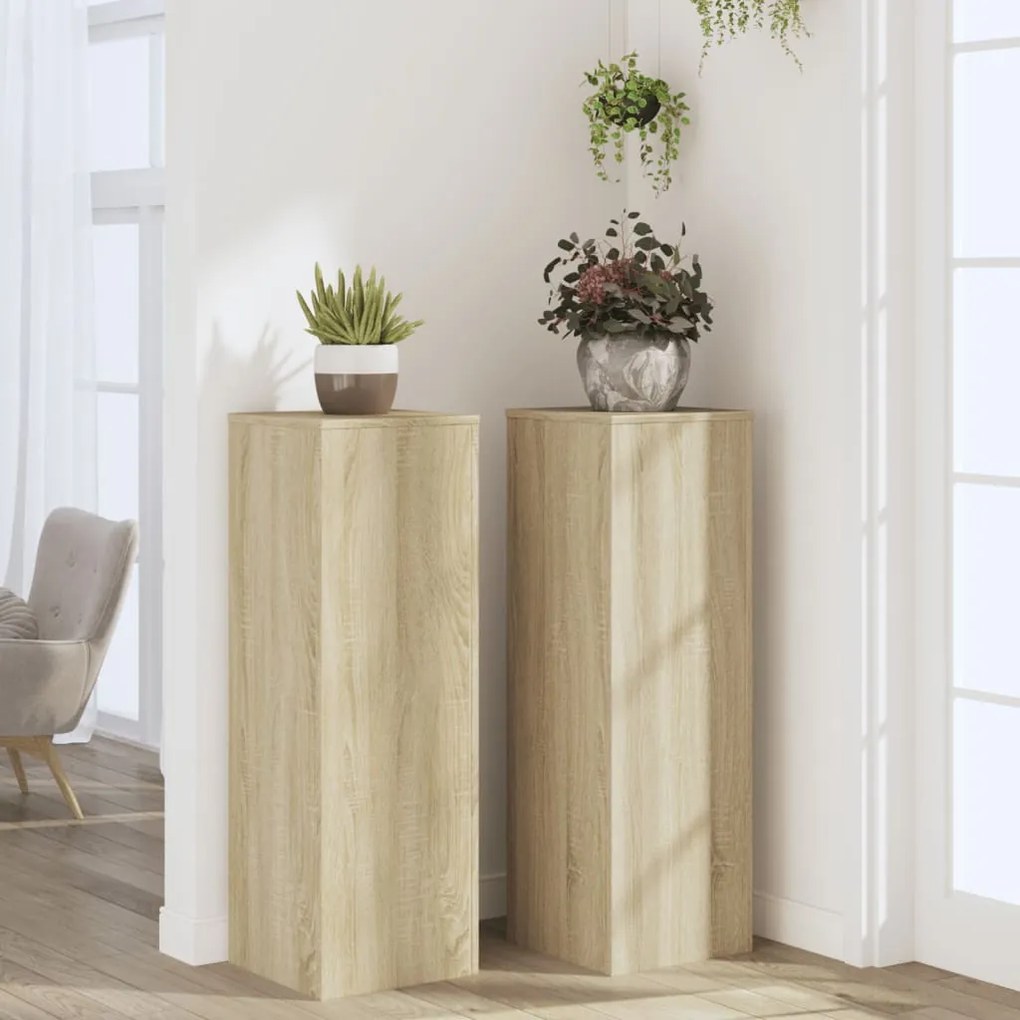 Suportes p/ plantas 2 pcs 33x33x100 cm derivados de madeira