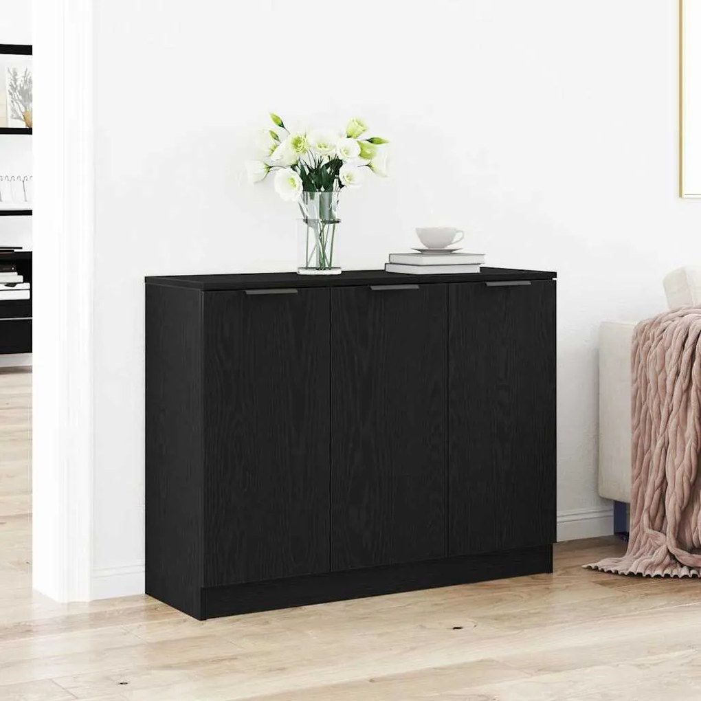 buffet vidaXL Preto Carvalho 90,5x30x70 cm Madeira Engenharia