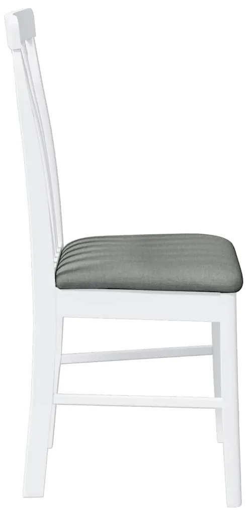 Cadeiras de jantar com almofadões 2 pcs madeira maciça branco