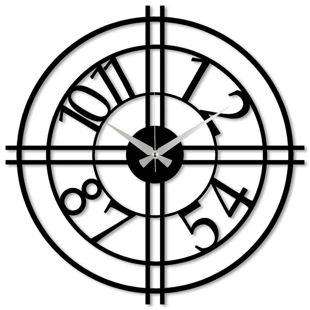 Relógio Decorativo de Metal Watch-033 – Preto – 49 x 49 cm
