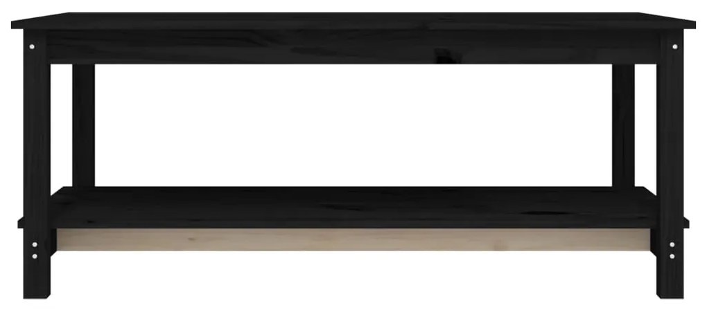 Mesa de centro 110x55x45 cm madeira de pinho maciça preto