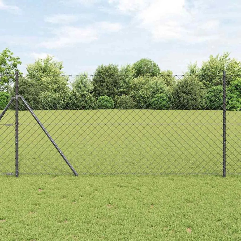 vidaXL Conjunto de Postes de Cerca Cinzeto 1.4 x 10 m Aço Galvanizado