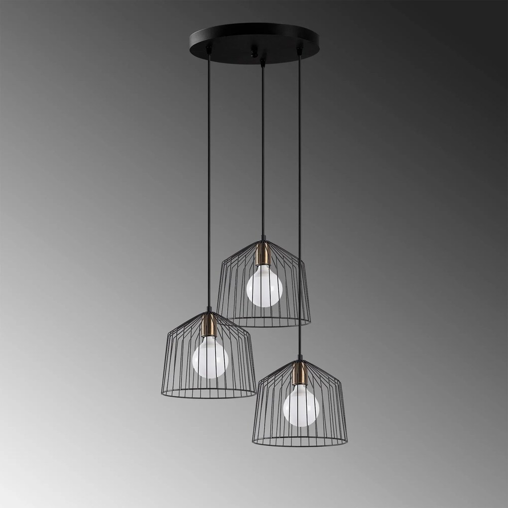 Candeeiro de Teto Cat – Preto Antigo – 50 x 50 x 121 cm