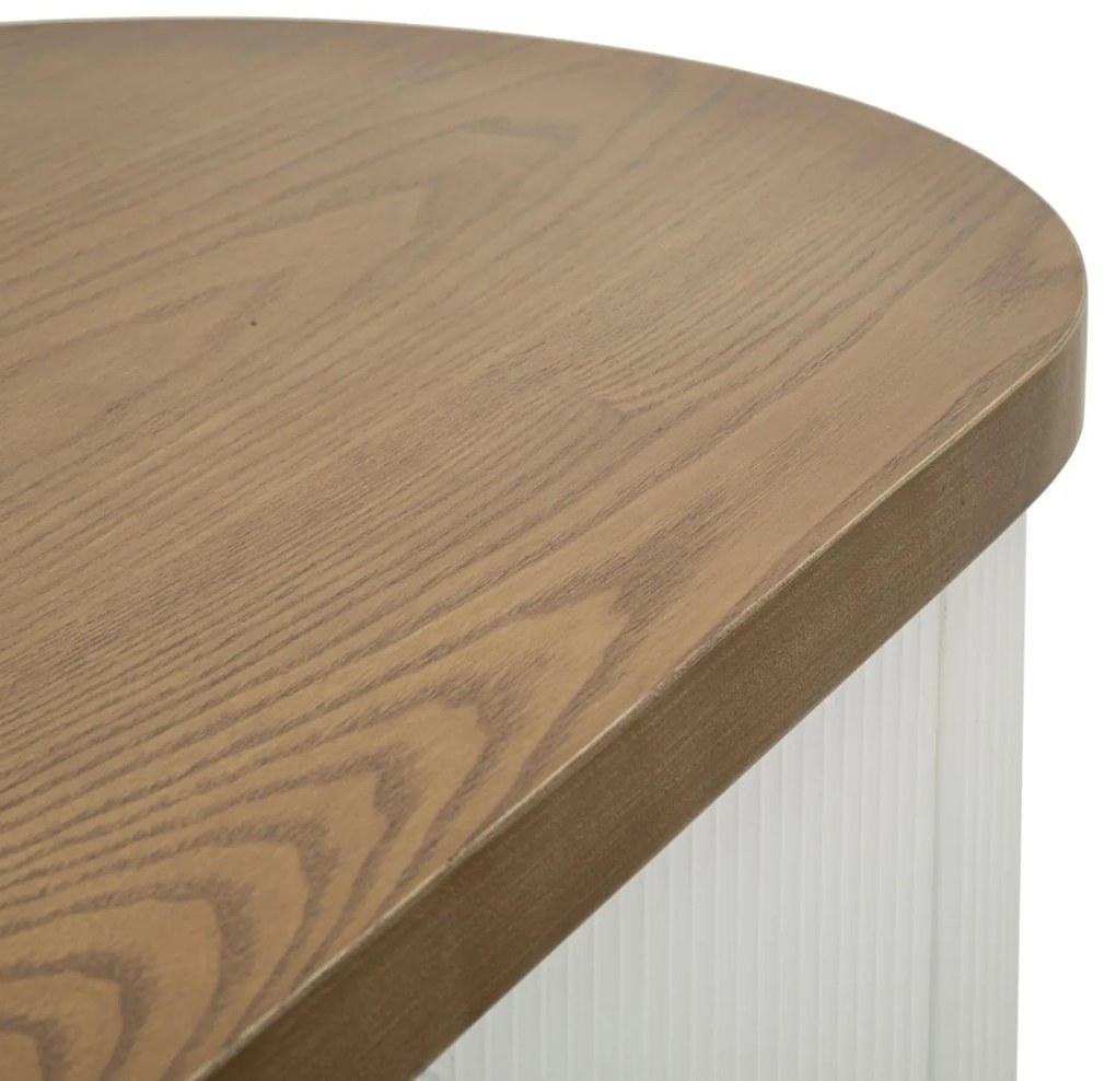 MESA CONSOLA TOLOSA 121X40X78 CM BRANCO, CASTANHO E DOURADO