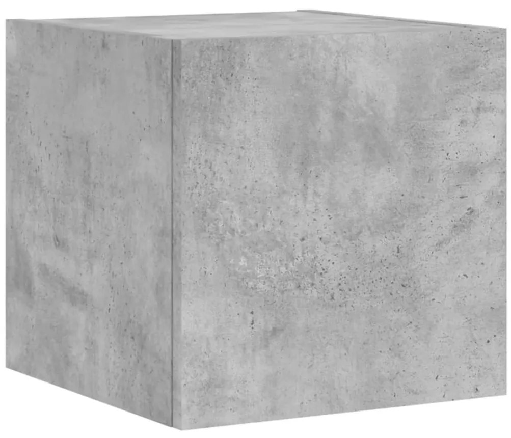 Móvel de parede p/ TV c/ luzes LED 30,5x35x30 cm cinza cimento