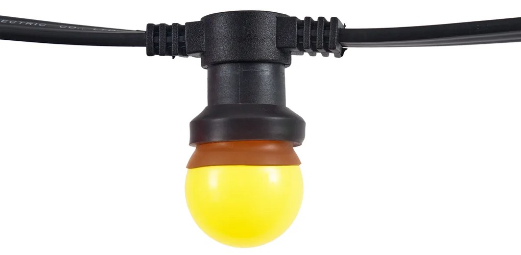 LED Iluminação de festão preta conectável com ficha 6m Incl. E27 Multicolorido 10 luzes IP54 - Lubber Moderno