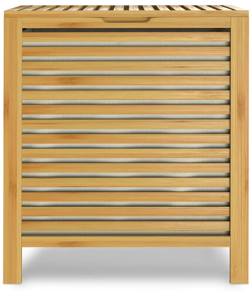 Cesto para roupa suja em bambu 62 L, 51 x 36 x 61 cm Cor Natural