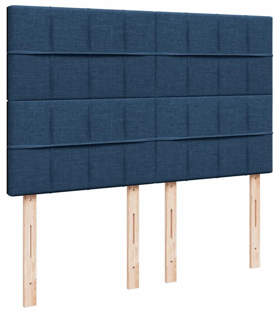 Cama com molas/colchão 140x200 cm tecido azul