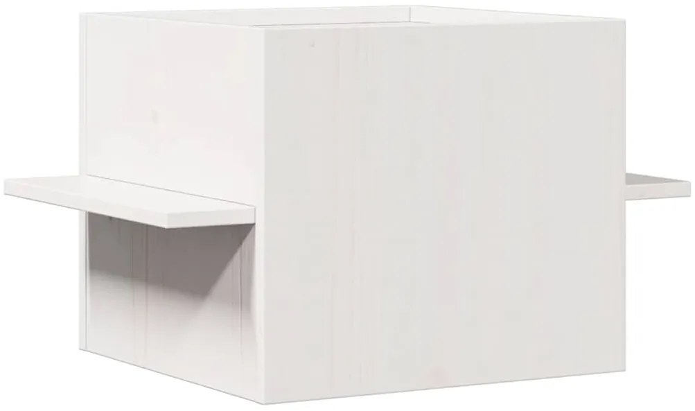 Casa do gato 51x35x30 cm madeira de pinho maciça branco