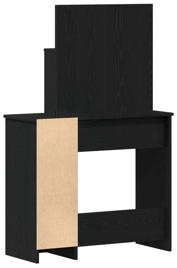 Mesa de Maquilhagem em Carvalho Preto com Espelho - 86,5 x 35 x 136 cm