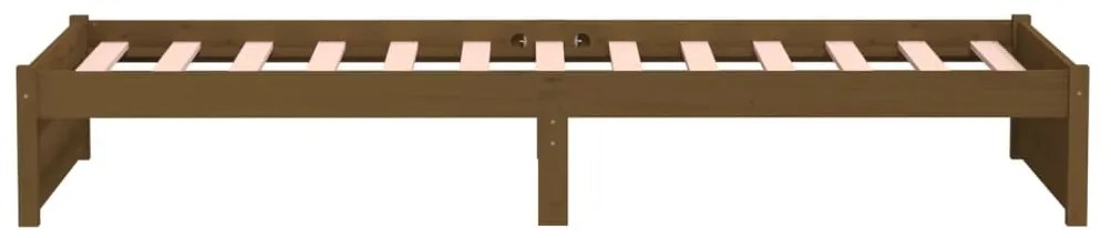 Estrutura de cama solteiro 90x190cm madeira maciça castanho mel