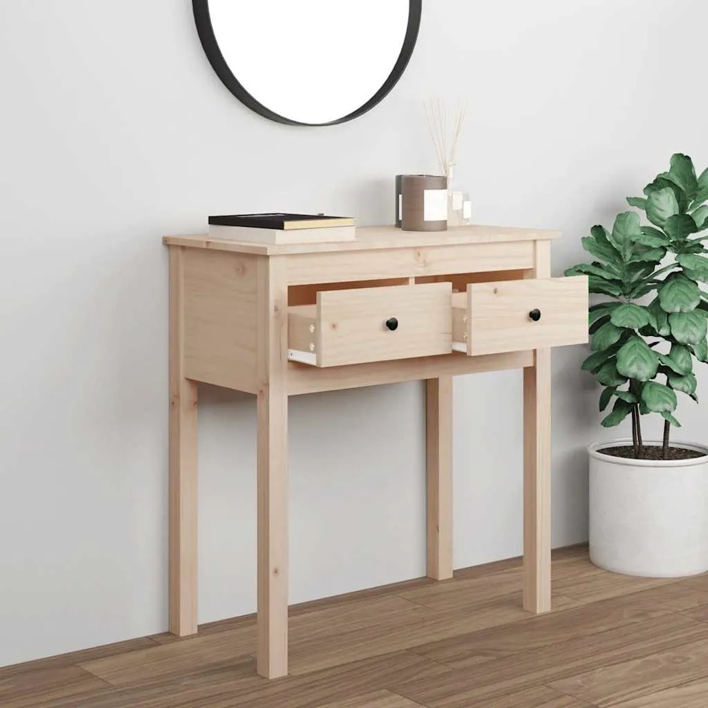 Mesa consola 70x35x75 cm madeira de pinho maciço