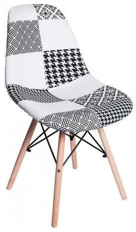 Cadeira Oslo Multicolores Cor: Patchwork Branco e Preto