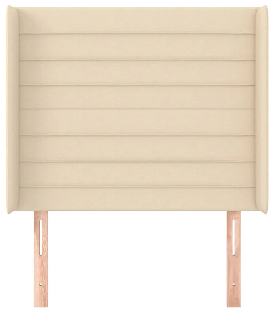 Cabeceira de cama c/ abas tecido 83x16x118/128 cm creme