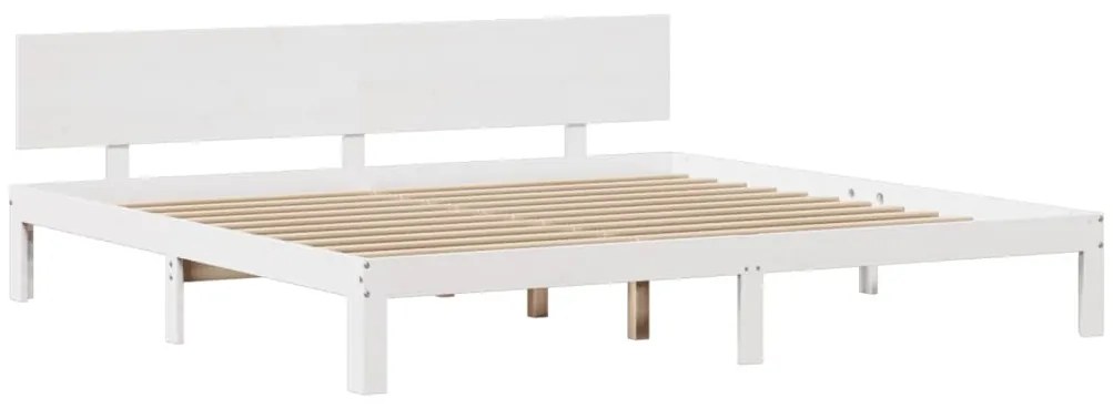 Estrutura de cama c/ cabeceira sem colchão 200x200 cm branco