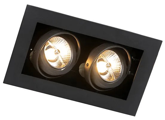 Foco embutido moderno preto 2 luzes ajustável - Oneon 70 Moderno