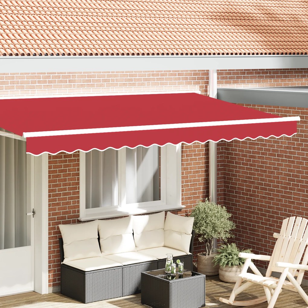 vidaXL Valance do Toldo para Estrutura de 3,5 m Vermelho 3,3x0,2 m