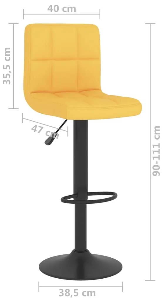 Banco de bar tecido amarelo mostarda
