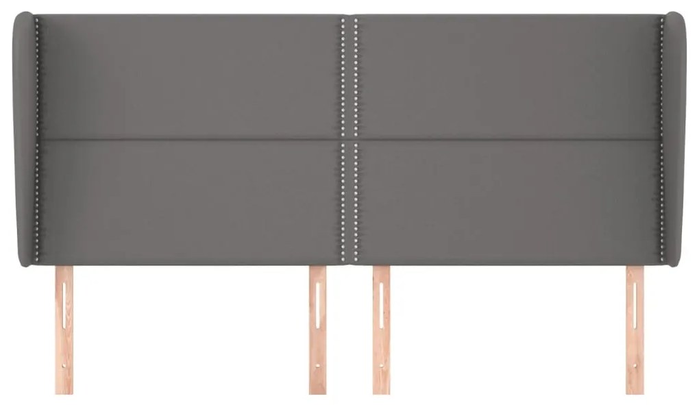 Cabeceira cama c/ abas couro artif. 183x23x118/128 cm cinzento