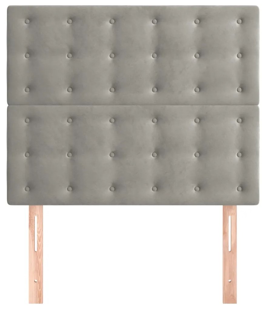 Cabeceira de cama 2 pcs veludo 80x5x78/88 cm cinzento-claro