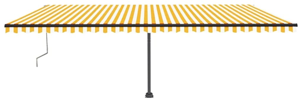 Toldo autom. LED e sensor de vento 600x350 cm amarelo/branco
