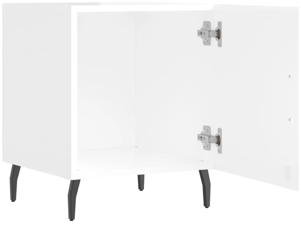 Mesa de cabeceira 40x40x50cm derivados madeira branco brilhante