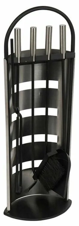 Utensílios para a Lareira DKD Home Decor Prateado Aço 23 x 15 x 66 cm (4 Peças)