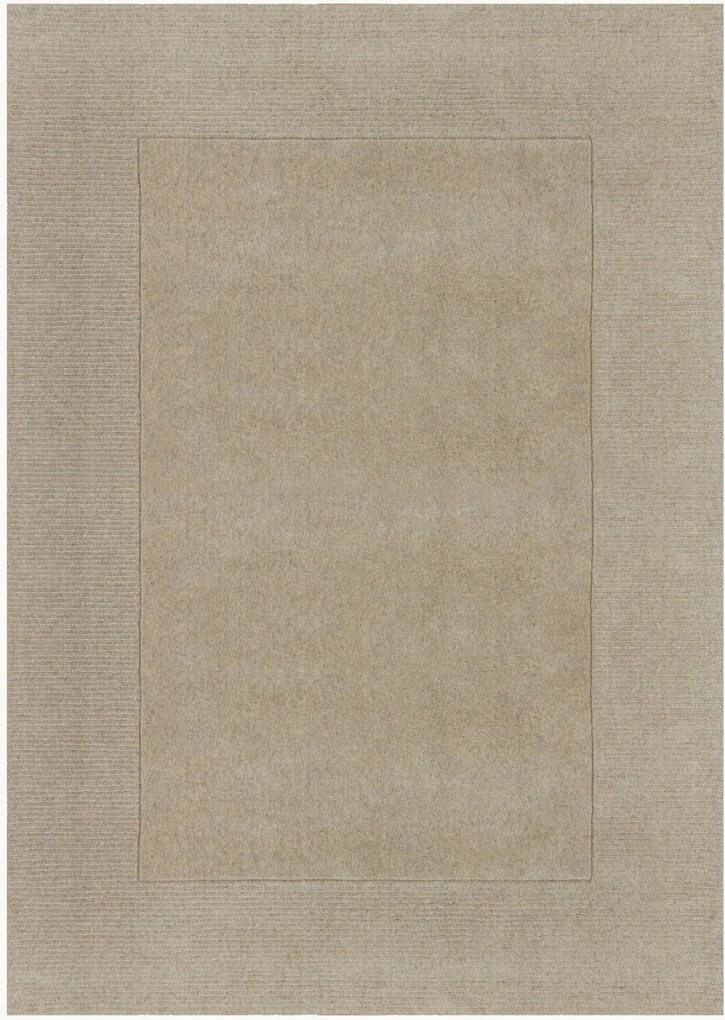 Tapete de lã artesanal de pelo curto com rebordo Textured Border