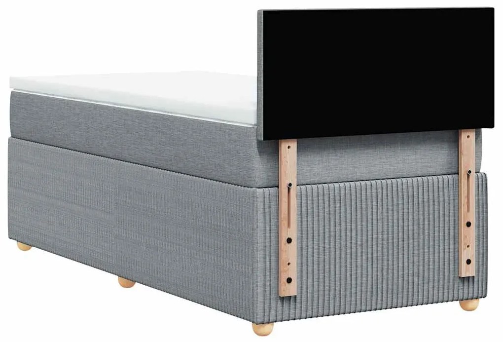 Cama com molas/colchão 90x190 cm tecido cinzento-claro