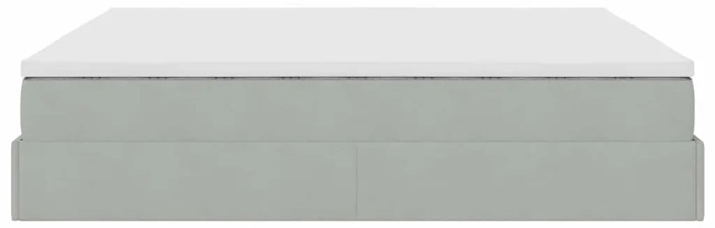 Estrutura de cama otomana com colchão 180x200 cm cinzento claro