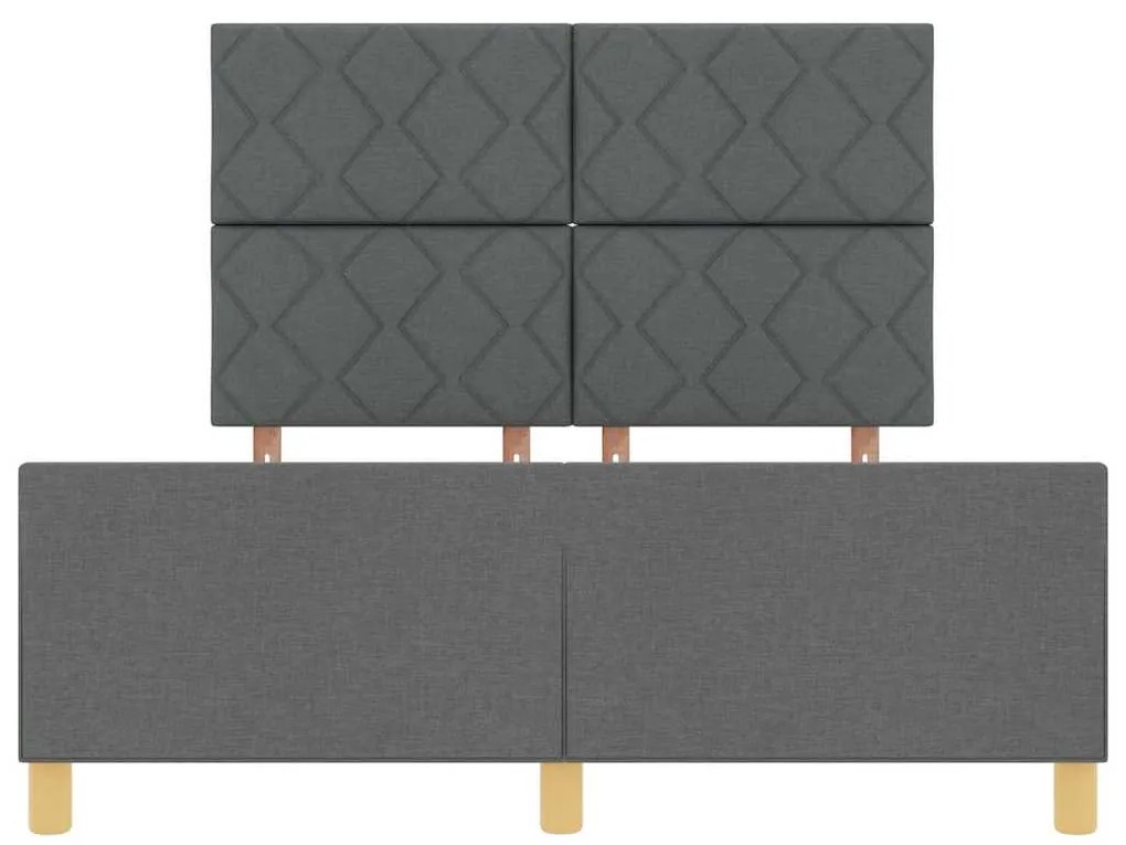 Cama de Tecido Cinza Escuro vidaXL 160x200 cm