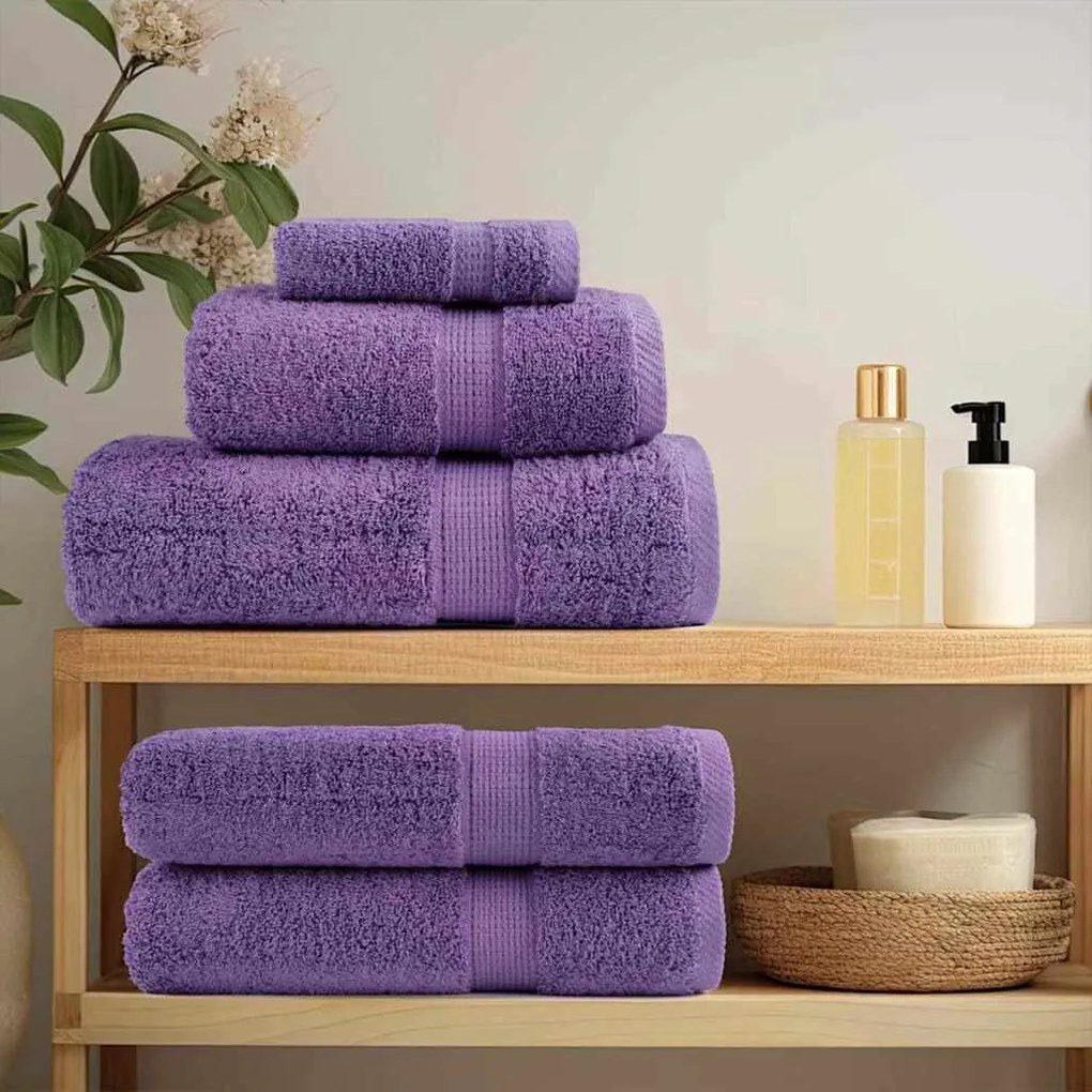 vidaXL Toalha de Convidado SOLUND Roxo 550 gsm