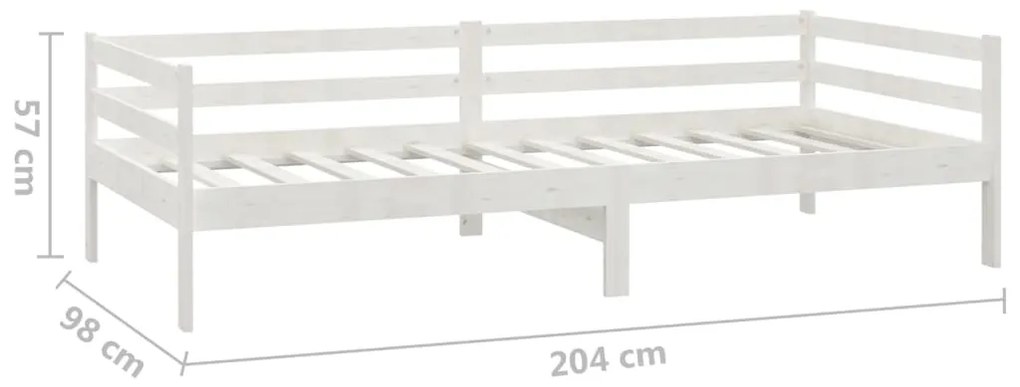 Sofá-cama com colchão 90x200 cm pinho maciço branco