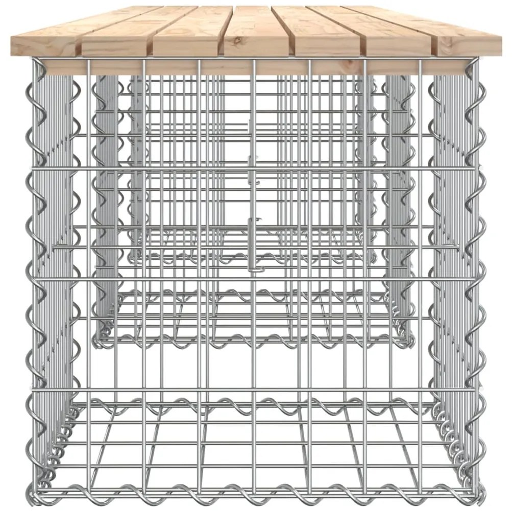 Banco de jardim c/ design gabião 203x44x42 cm pinho maciço