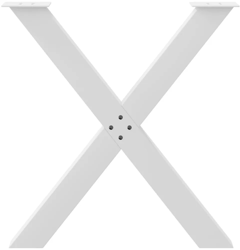 Pés para mesa de jantar em formato de X, 3 peças, branco, 70x(72-73) c