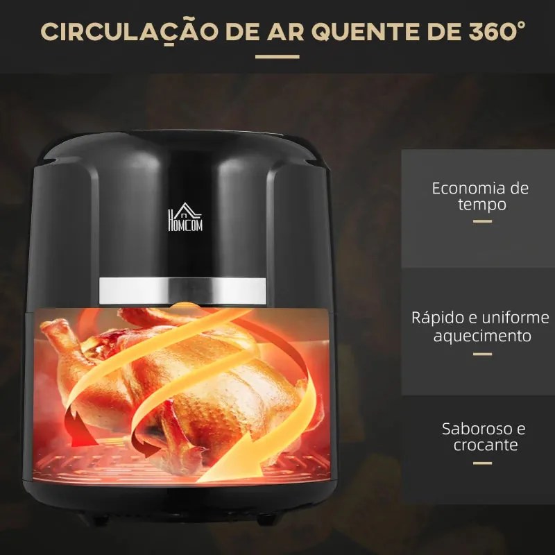 Fritadeira a Vapor com 12 Programas - 4L - 1300W - AirFryer