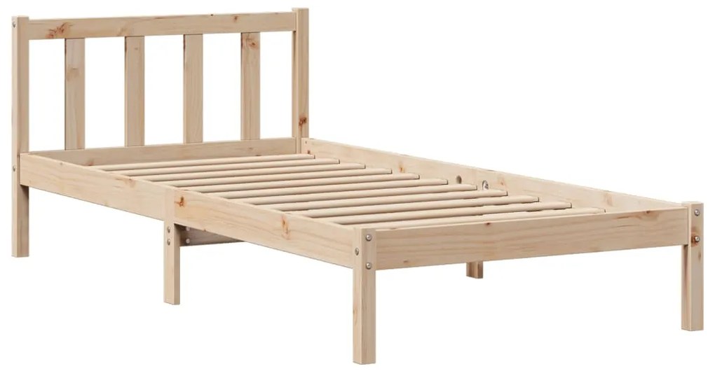 Cama com estante sem colchão 100x200 cm pinho maciço