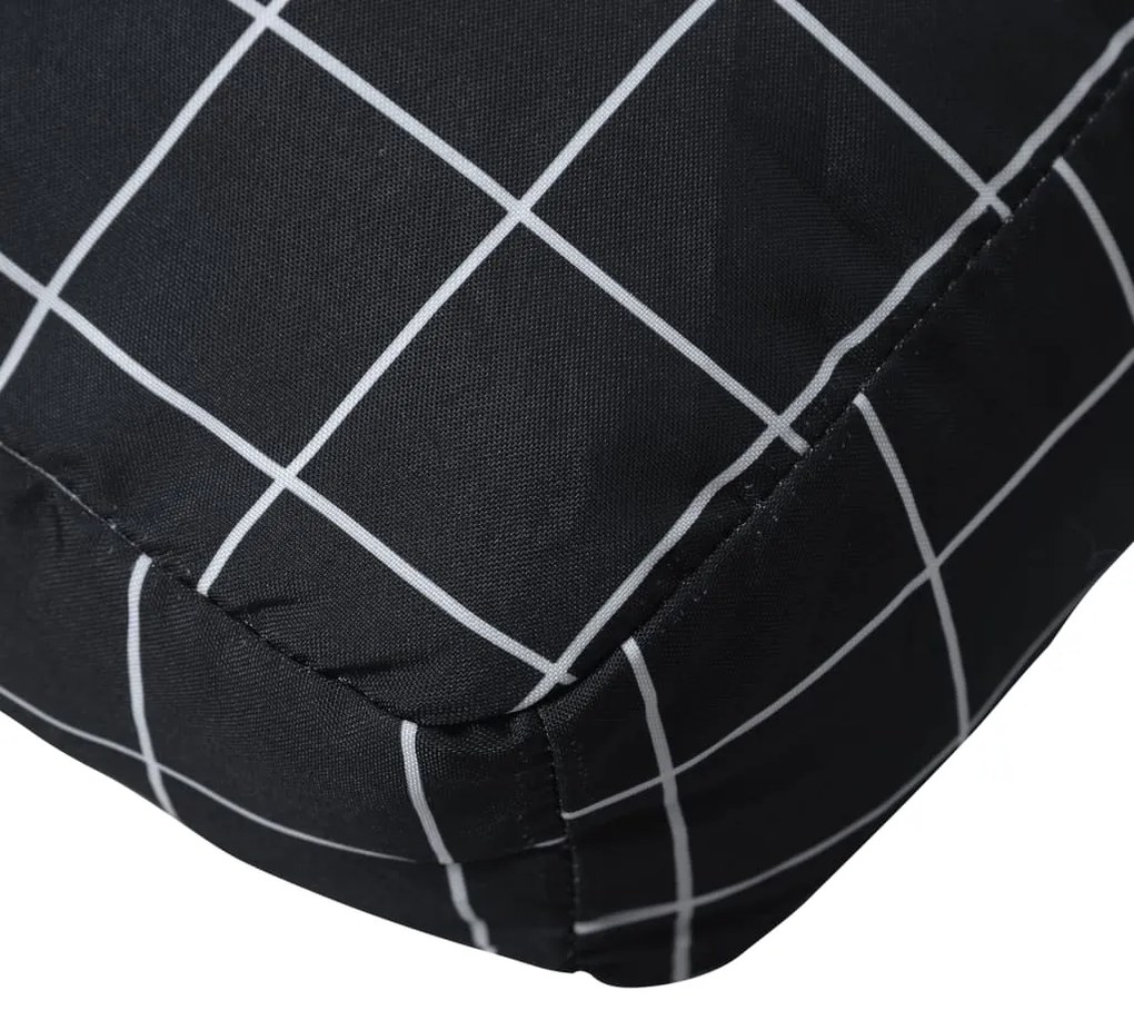 Almofadões p/ móveis de paletes 3pcs tecido oxford xadrez preto