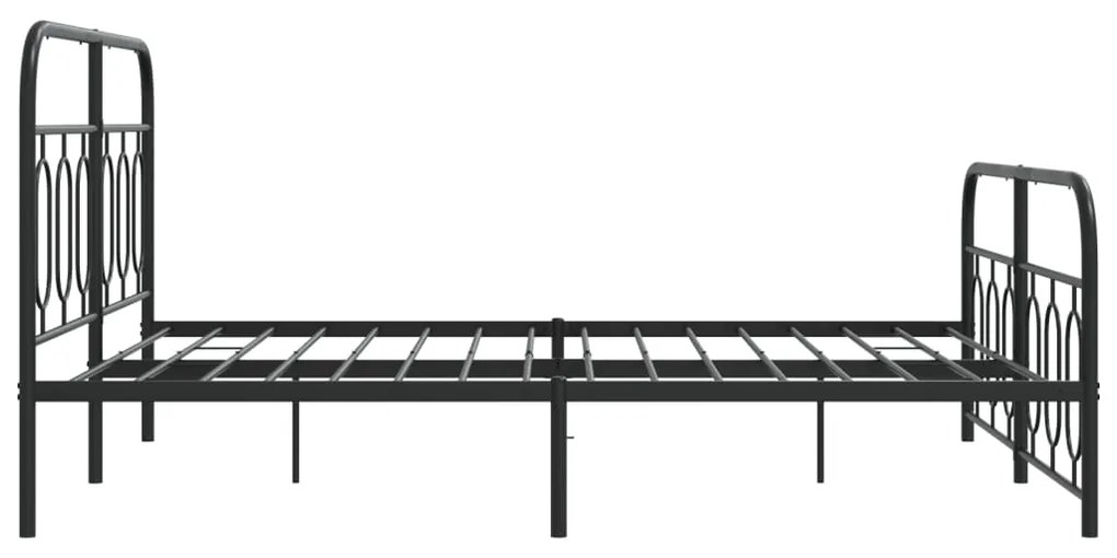 Estrutura de cama com cabeceira e pés 140x190 cm metal preto
